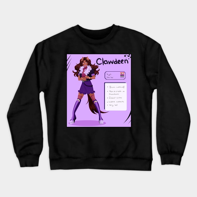 Clawdeen Wolf Crewneck Sweatshirt by Cabbaged-Coffee